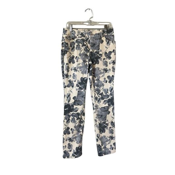 Chicos Women Size 1.5 So Slimming Floral Print Straight Leg Mid Rise Denim Jeans - Picture 1 of 4